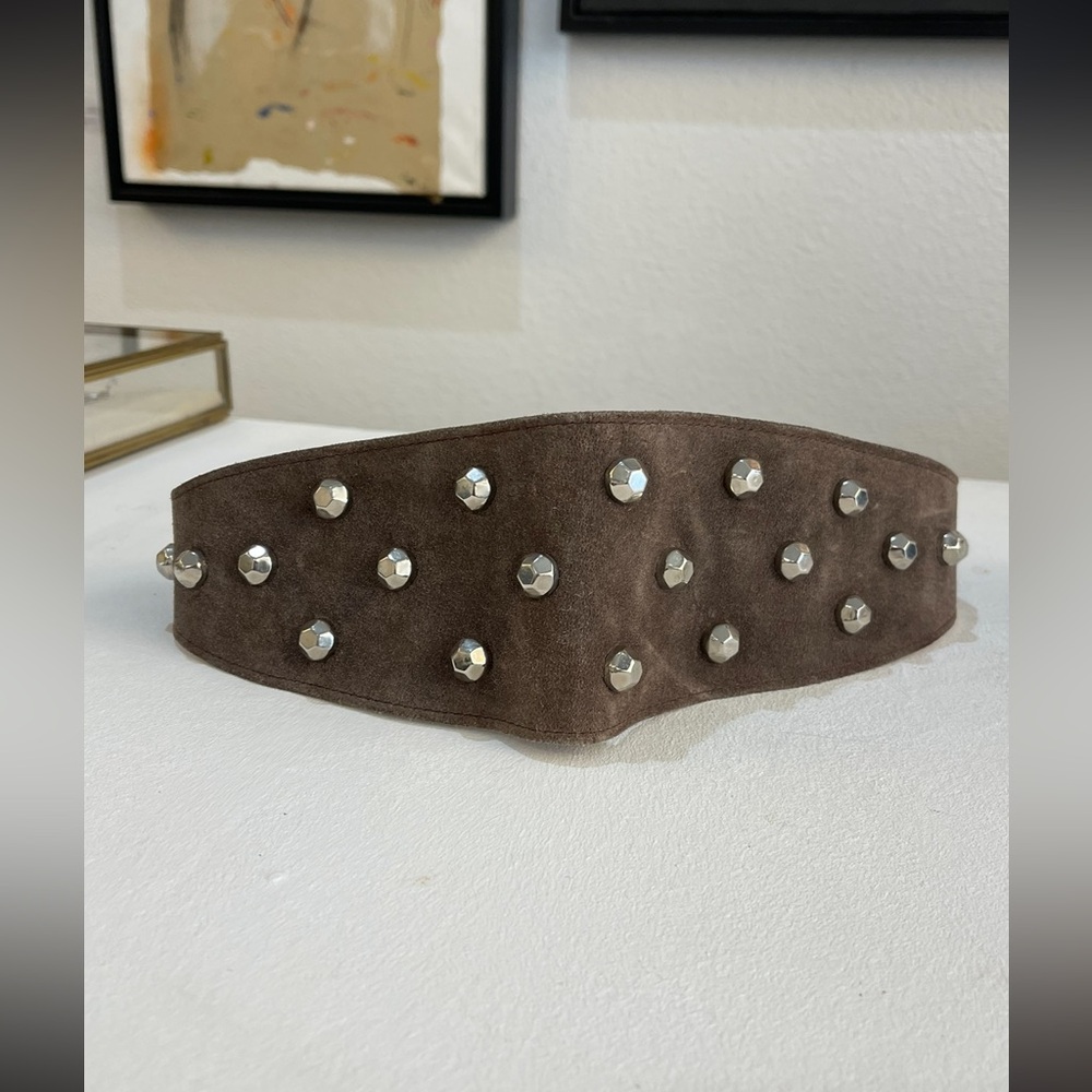 Thierry Mugler Brown Studded Belt